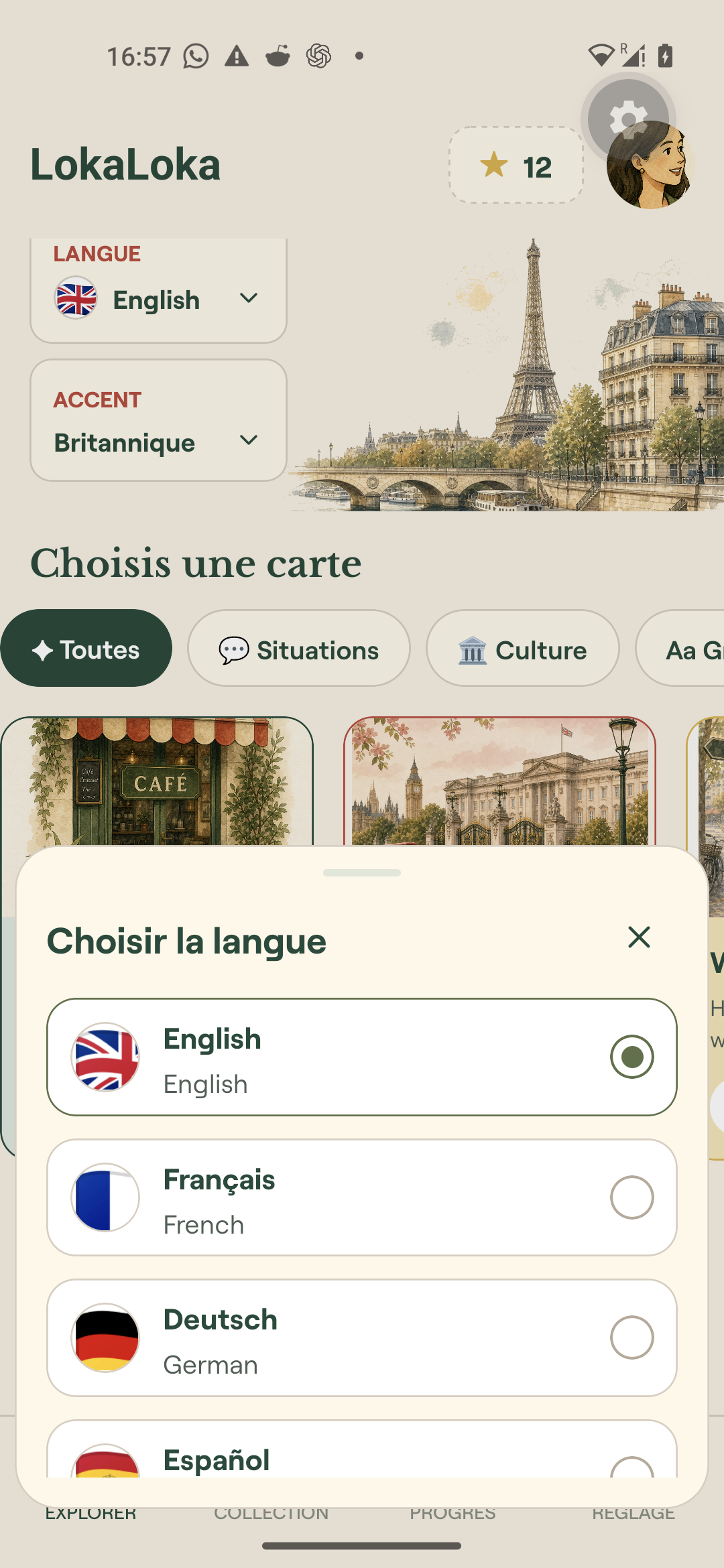 lokaloka language sheet rounded flags open