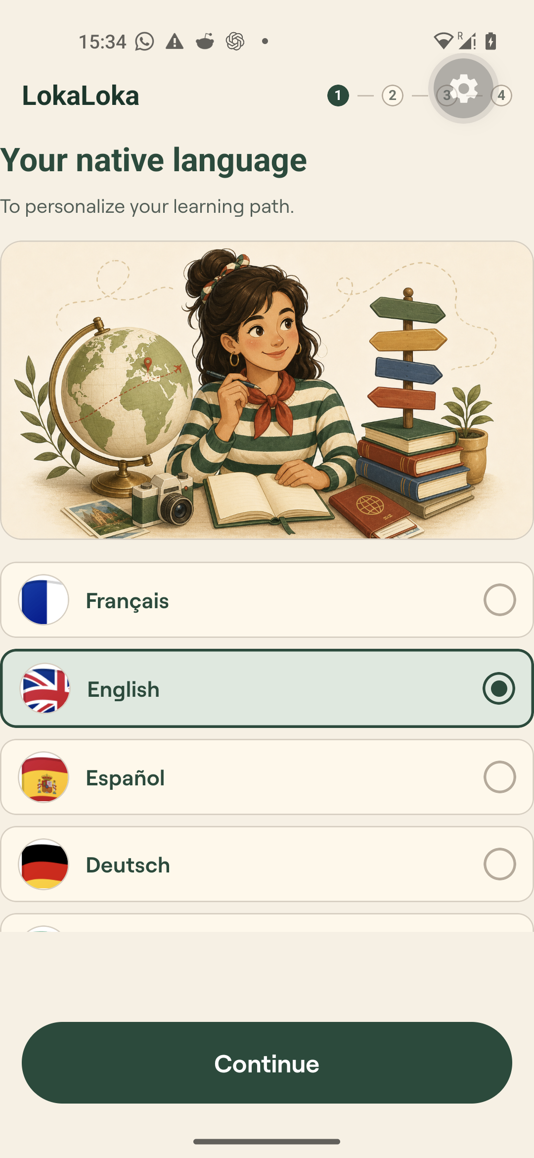 lokaloka onboarding reactivity language tap