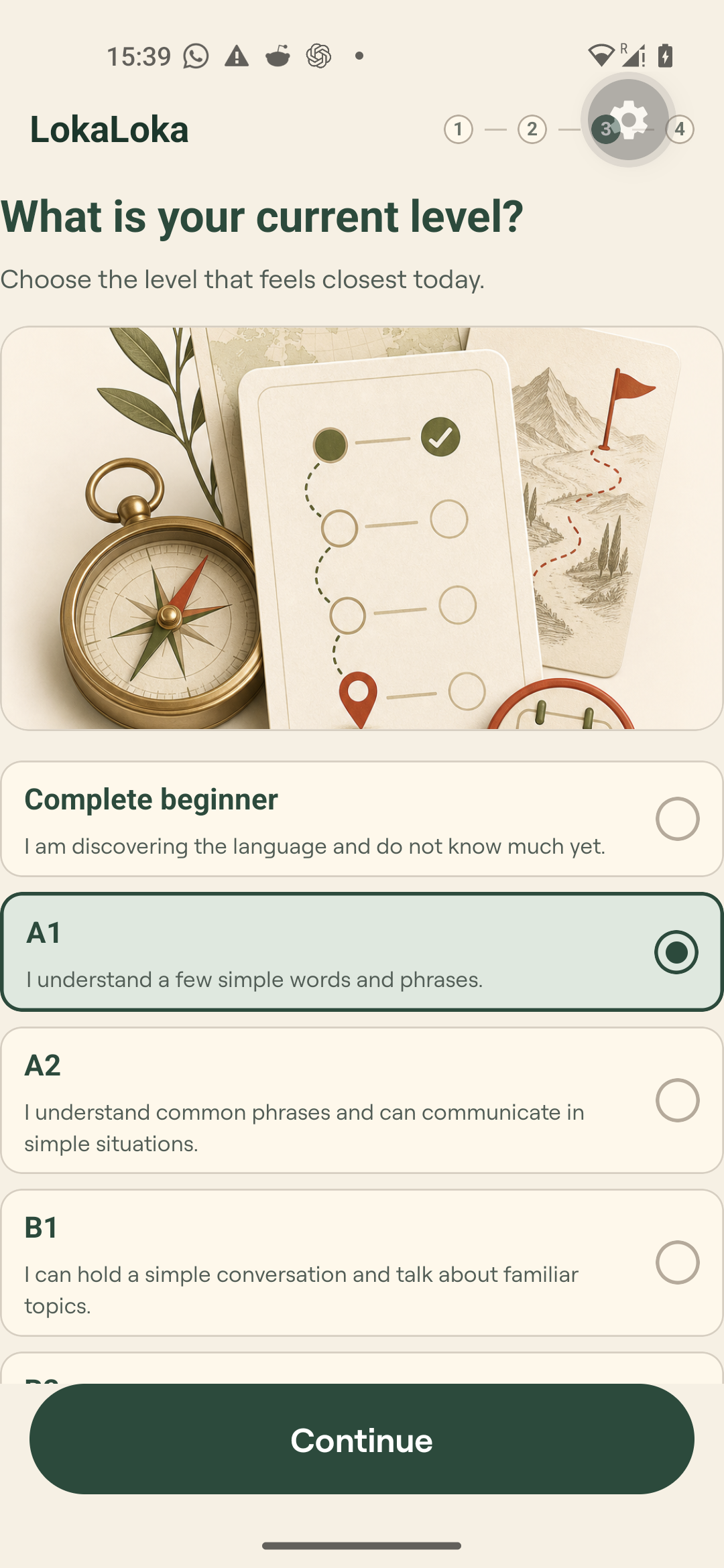 lokaloka onboarding reactivity level tap